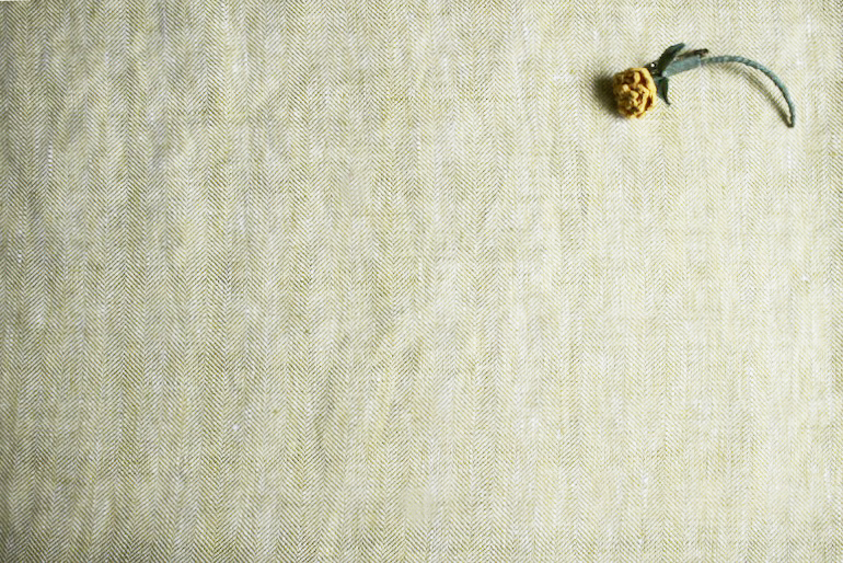 アンソレイエ ヘリンボーン グラスグリーン